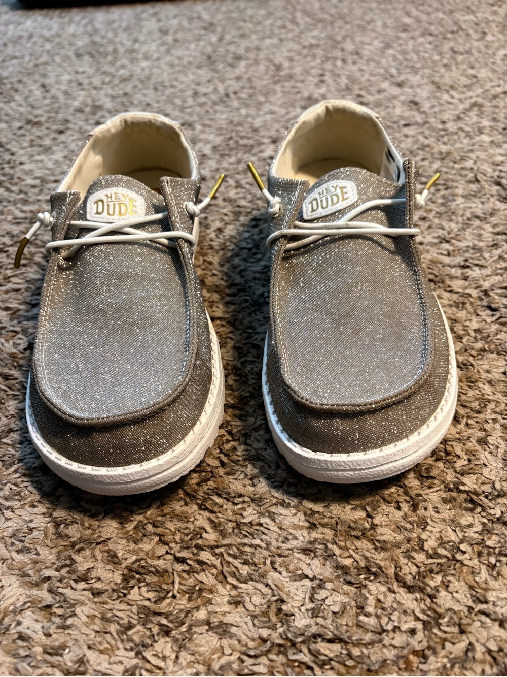 Hey Dude Gold Sparkle Wally Slip-On Shoes